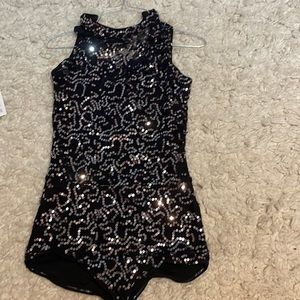 Adult dance costume sparkles leotard keyhole back